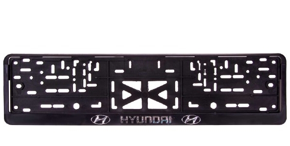 Рамка номера двухсоставная пластмассовая (рельеф/хром) с надписью HYUNDAI (1 шт)