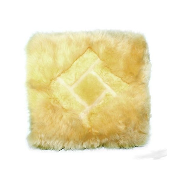 Подушка мех натуральный на сидение (желтая)