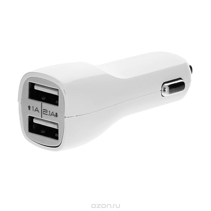 USB переходник в прикуриватель (2 port) АР-3008 белый