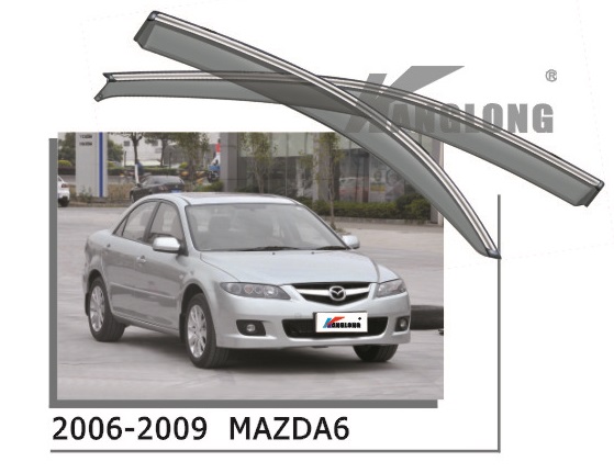 Ветровики оригинальные MAZDA 6 2002-2007(хром)