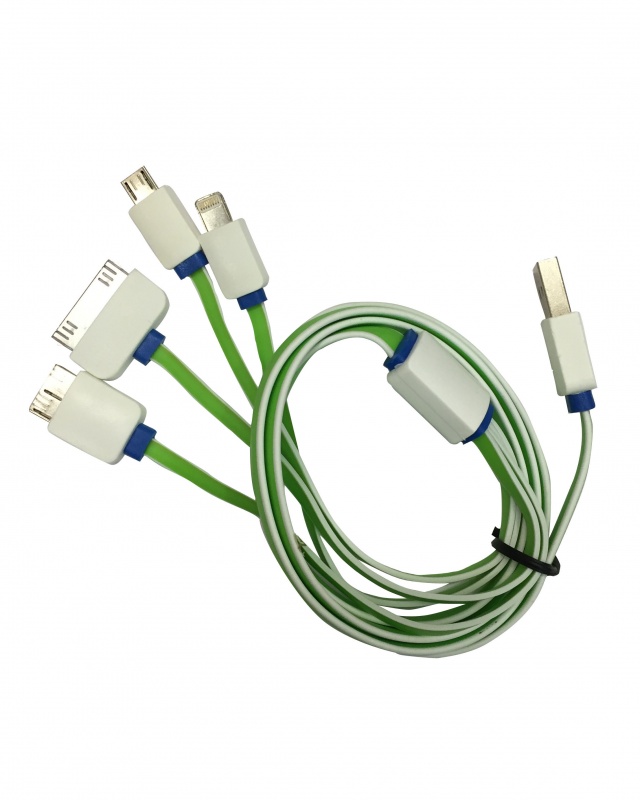 USB шнур (4 выхода) АР-3041 зеленый