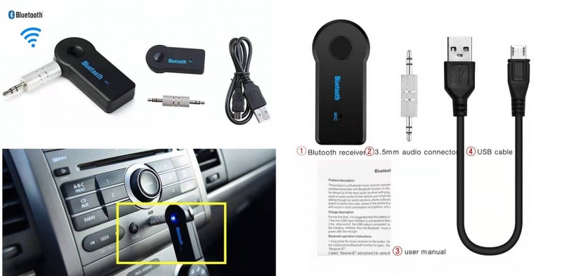 Bluetooth aux адаптер для автомобильной магнитолы