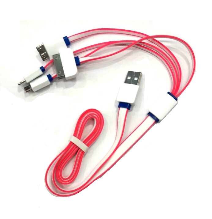 USB шнур (4 выхода) АР-3041 малиновый