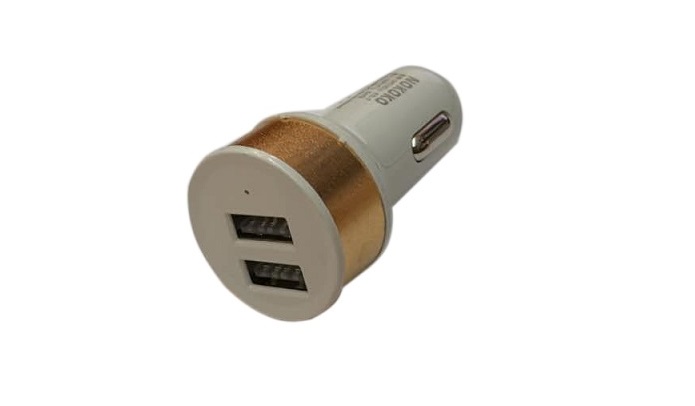 USB переходник в прикуриватель (2 port) C06 золото