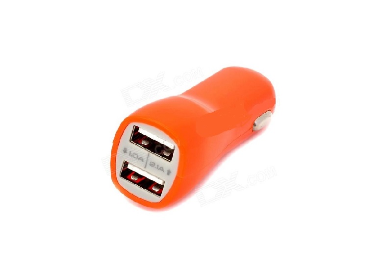 USB переходник в прикуриватель (2 port) АР-3008 оранжевый