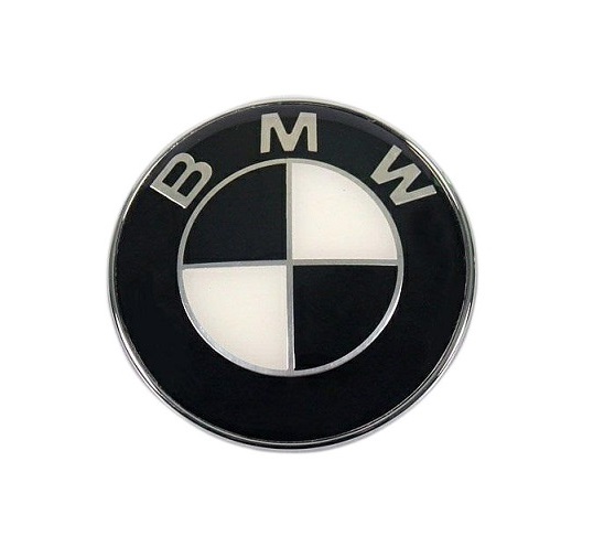 Эмблема BE-020 (Ø73мм) (бело-черный) BMW