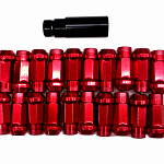 Секретки "гайки"  SR48 12*1,25 ( 20 шт, высота 48 мм, сквозная ) красные
