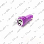 USB переходник в прикуриватель (2 port) АР-3008 фиолетовый