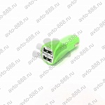 USB переходник в прикуриватель (2 port) АР-3008 зеленый