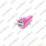 USB переходник в прикуриватель (2 port) АР-3008 малиновый